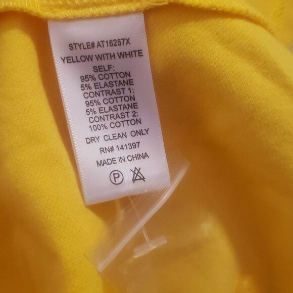Stitch Fix | Katie Sturino Yellow‎ with White Racer Stripe Polo Top Size … - Picture 5 of 5